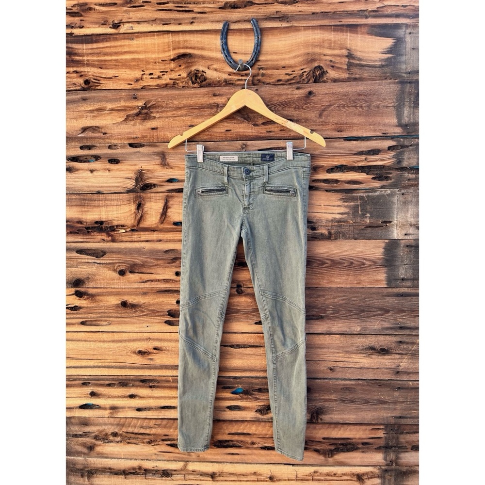 AG ADRIANO GOLDSCHMIED | Olive Moto Zipper Legging Jeans 26R